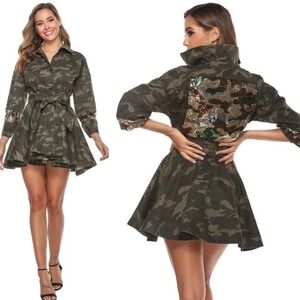 Camoflouge Peplum Jacket Size M